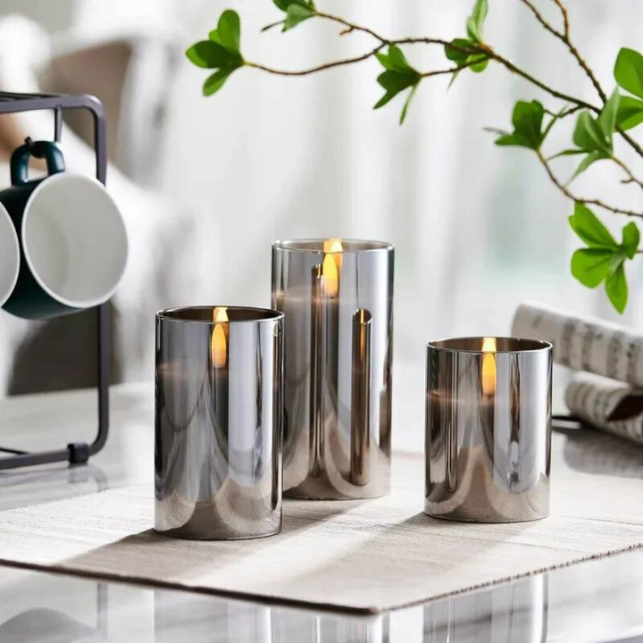 Skanto | Stearinlys Glass Bordlampe Sett