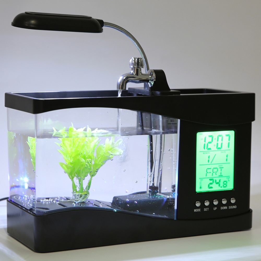LCD Klok Mini Fiskebowling Akvarium | Skanto
