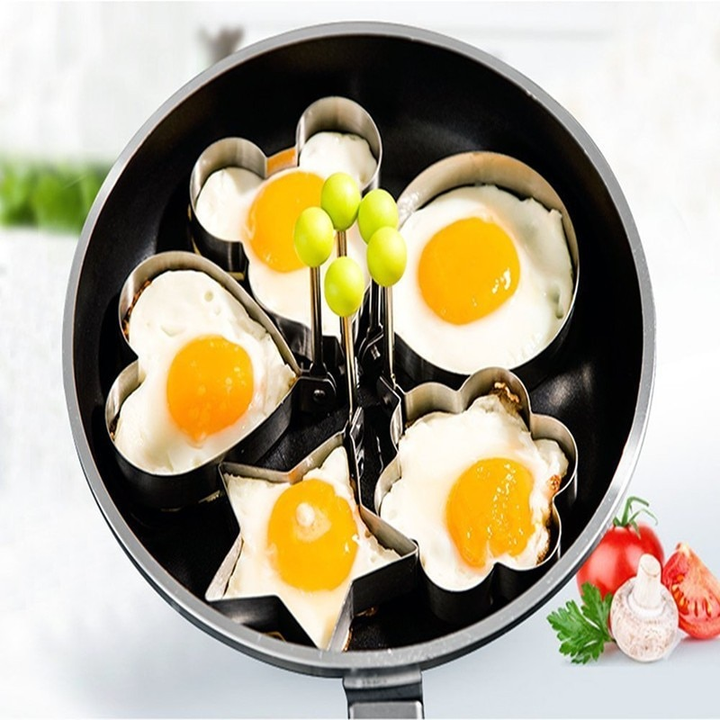 5 stk/set Rustfritt stål Stekt Egg Form Pannekake Ringer | Skanto