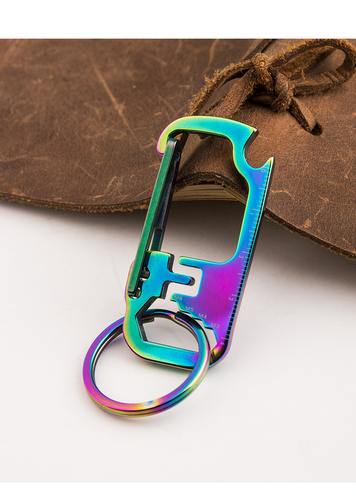 Skanto | Rustfritt stål EDC Multi Tool Flaskeåpner Nøkkelring
