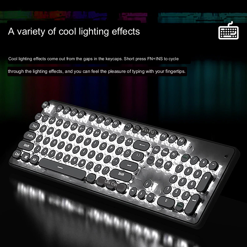Skanto | Type Mekanisk Retro Trykk Tastatur