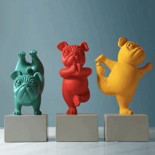 Skanto | Harpiks Abstrakt Yoga Bulldog Figurine