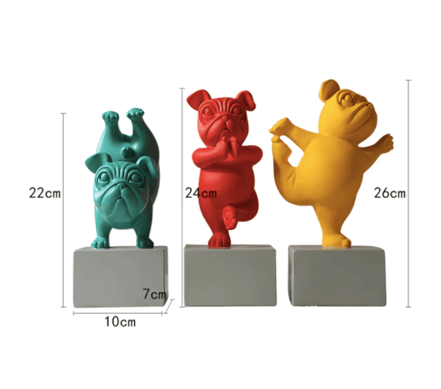 Skanto | Harpiks Abstrakt Yoga Bulldog Figurine