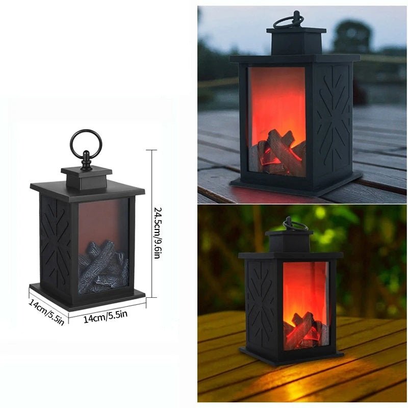 Skanto | Retro Peislanterne – Lysende Flamme Nattlys for Julefryd, USB/Batteridrevet Høytidsdekor