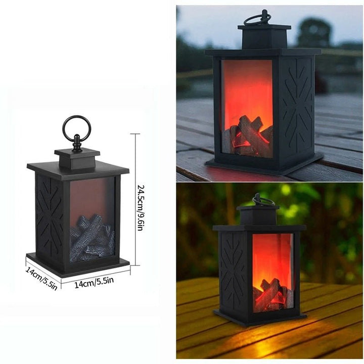 Skanto | Retro Peislanterne – Lysende Flamme Nattlys for Julefryd, USB/Batteridrevet Høytidsdekor