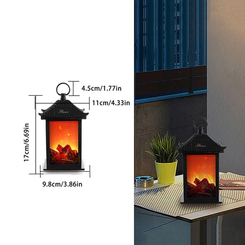 Skanto | Retro Peislanterne – Lysende Flamme Nattlys for Julefryd, USB/Batteridrevet Høytidsdekor