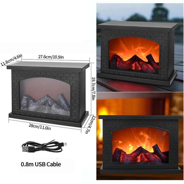 Skanto | Retro Peislanterne – Lysende Flamme Nattlys for Julefryd, USB/Batteridrevet Høytidsdekor