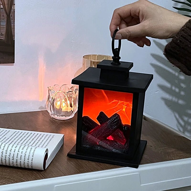 Skanto | Retro Peislanterne – Lysende Flamme Nattlys for Julefryd, USB/Batteridrevet Høytidsdekor