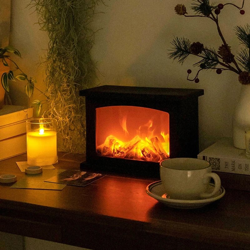 Skanto | Retro Peislanterne – Lysende Flamme Nattlys for Julefryd, USB/Batteridrevet Høytidsdekor