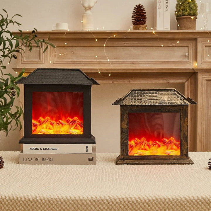 Skanto | Retro Peislanterne – Lysende Flamme Nattlys for Julefryd, USB/Batteridrevet Høytidsdekor