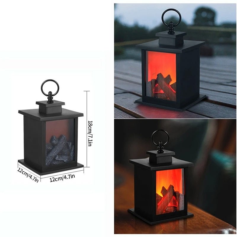 Skanto | Retro Peislanterne – Lysende Flamme Nattlys for Julefryd, USB/Batteridrevet Høytidsdekor
