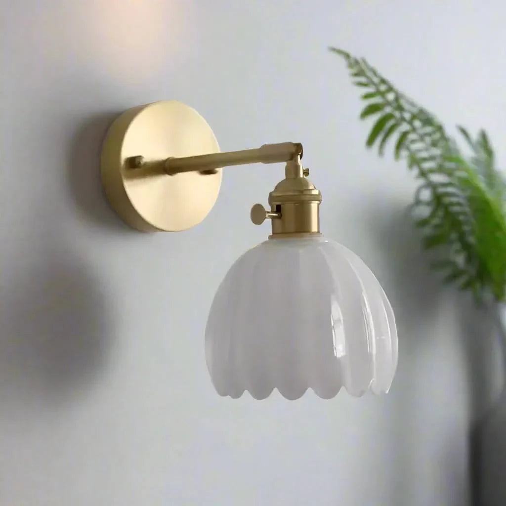 Skanto | Vintage Tulipan Glass Vegglampe Lys