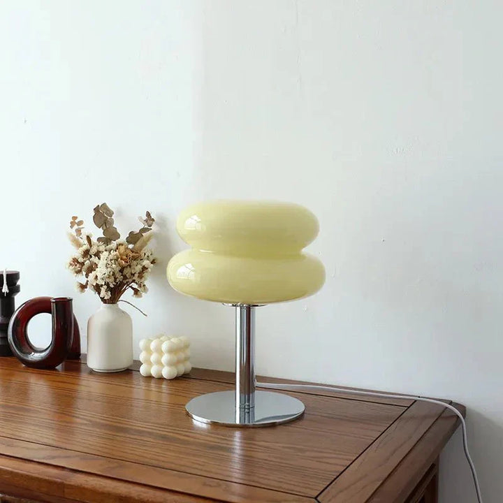Skanto | Retro Makron Bordlampe laget av farget glass