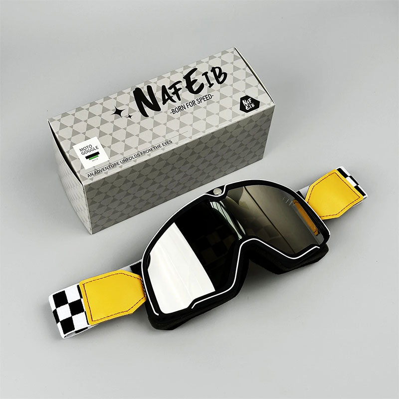 Skanto | RETRO RIDE GOGGLES – Vintage motorsykkelbriller med 100% UV-beskyttelse