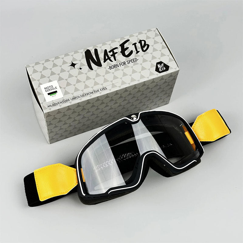 Skanto | RETRO RIDE GOGGLES – Vintage motorsykkelbriller med 100% UV-beskyttelse