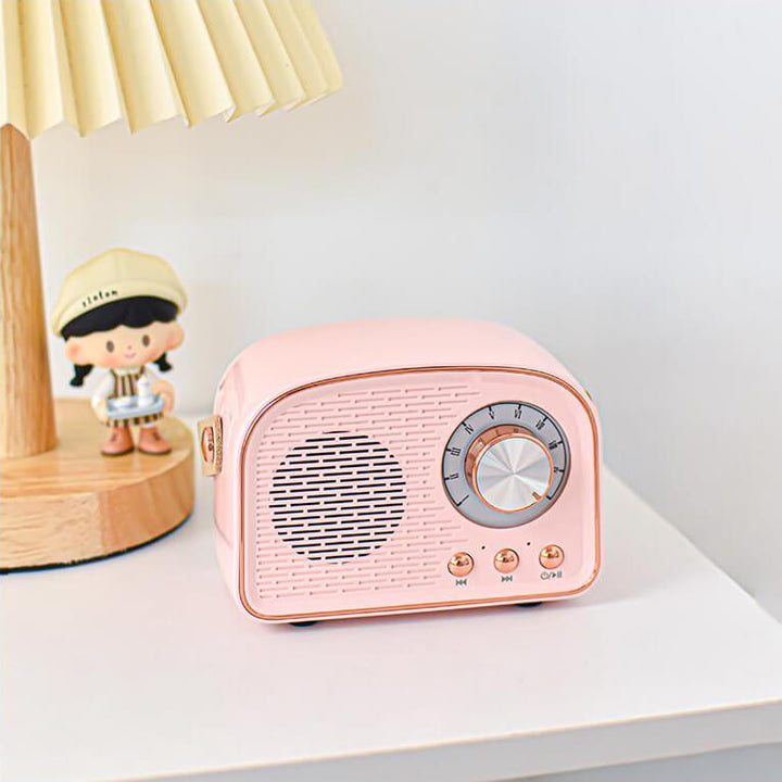 Skanto | Bluetooth Høyttaler Retro Trådløs Bærbar Radio