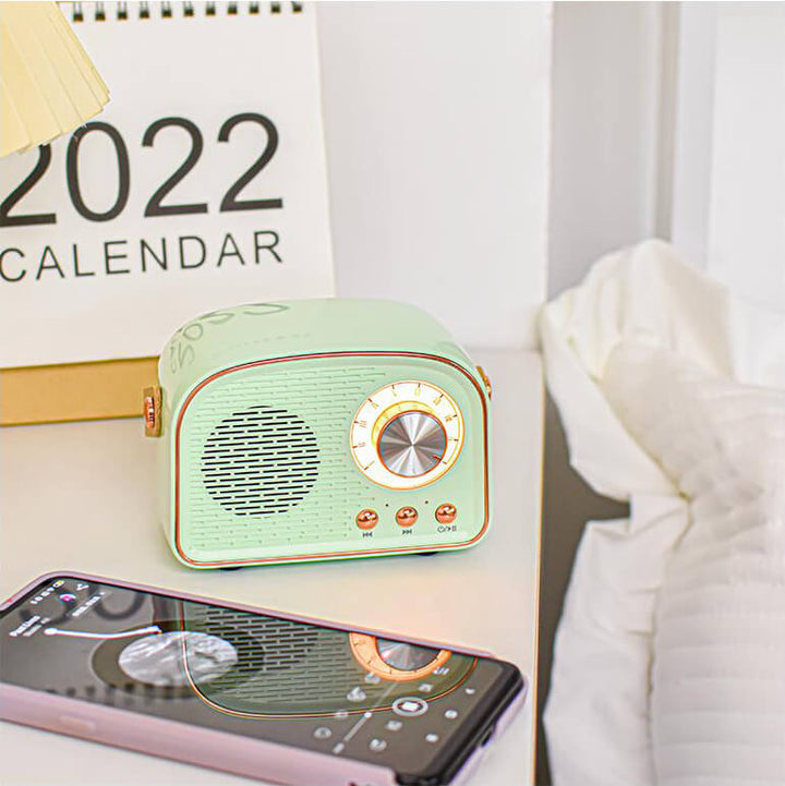 Skanto | Bluetooth Høyttaler Retro Trådløs Bærbar Radio