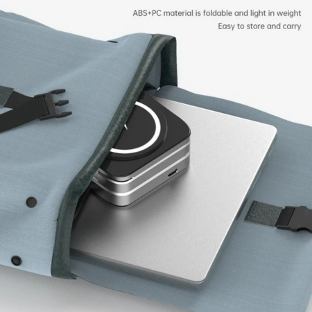 Skanto | 3-i-1 Magnetisk Trådløs Lader - Rask Sammenleggbar Lade Stasjon for Samsung, iPhone & AirPods