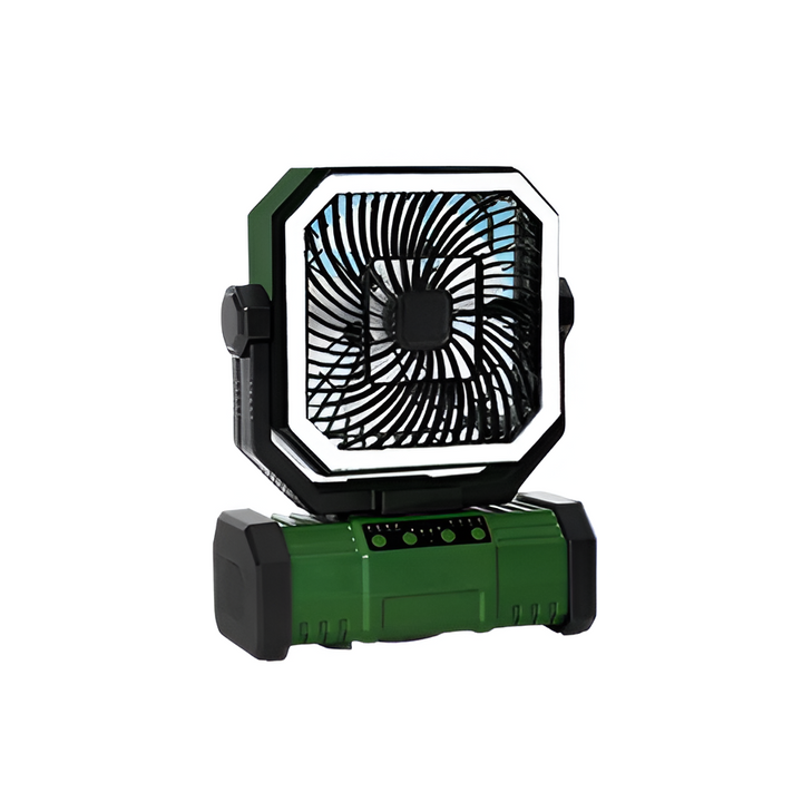Oppladbar campingvifte med 20000mAh batteri, 4 hastigheter og LED-lanterne | Skanto