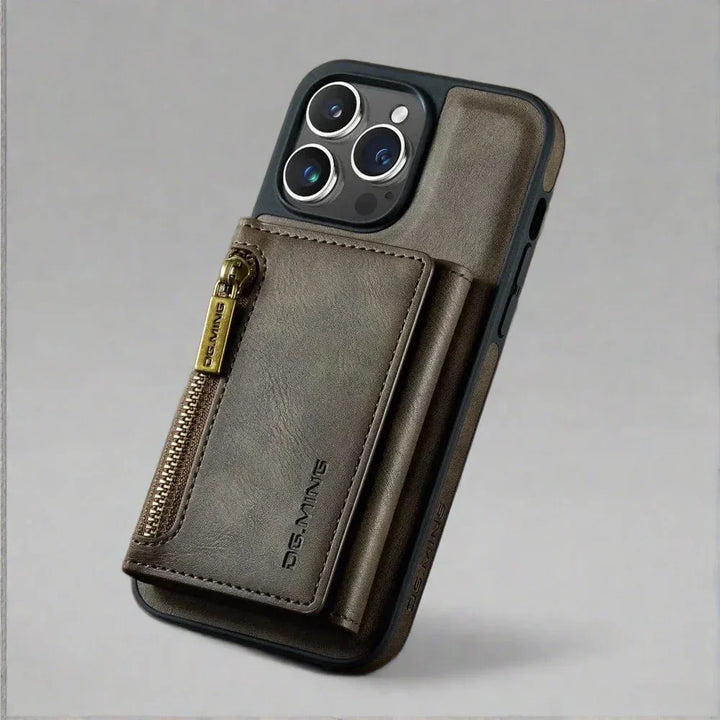Skanto | RFID iPhone Lommebok | Avtakbar Magnetisk Lær Bilmontering Støtsikkert Etui