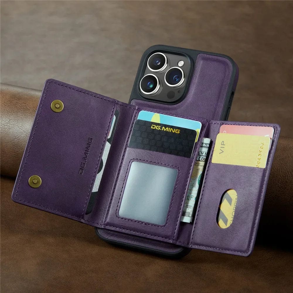 Norvo | RFID iPhone Lommebok Deksel | Avtakbar Magnetisk Lærbilfeste Støtsikker Deksel