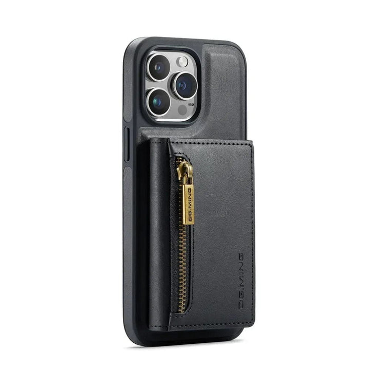 Skanto | RFID iPhone Lommebok | Avtakbar Magnetisk Lær Bilmontering Støtsikkert Etui