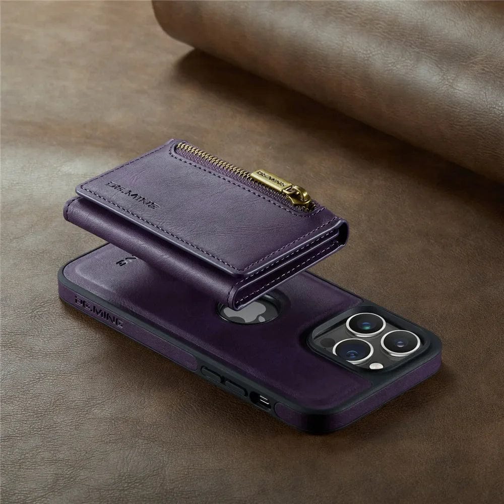 Norvo | RFID iPhone Lommebok Deksel | Avtakbar Magnetisk Lærbilfeste Støtsikker Deksel