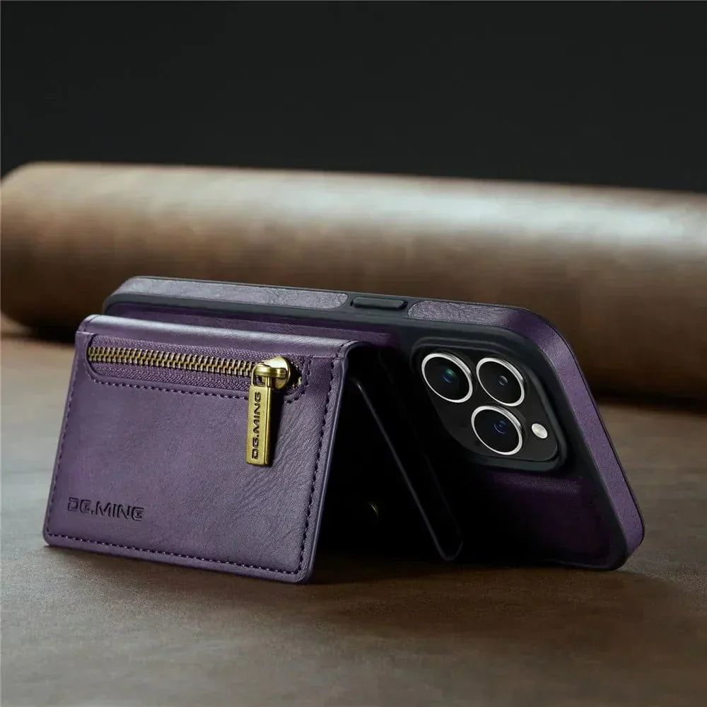 Norvo | RFID iPhone Lommebok Deksel | Avtakbar Magnetisk Lærbilfeste Støtsikker Deksel