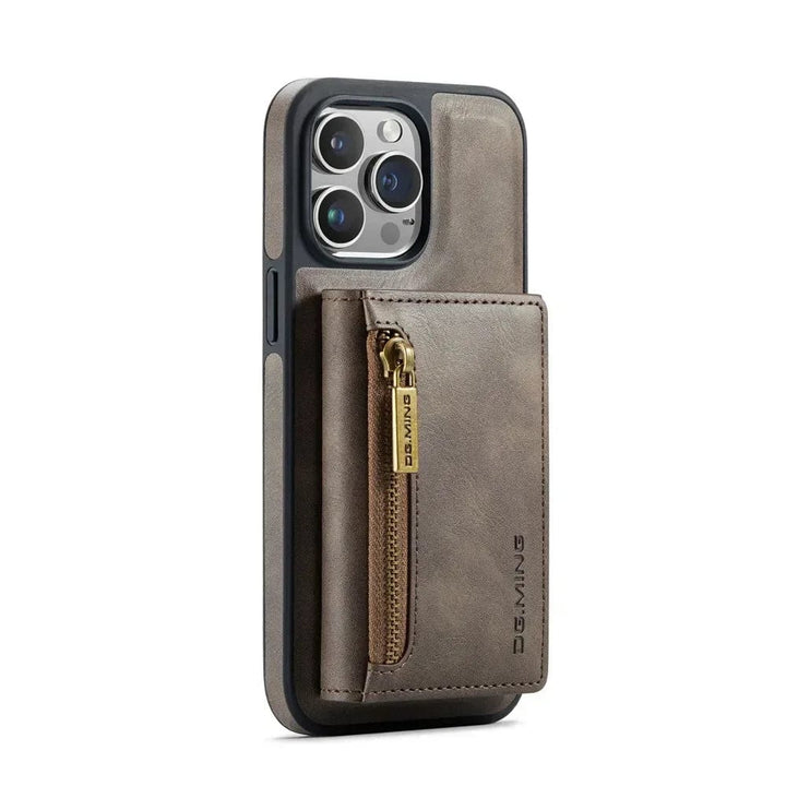 Skanto | RFID iPhone Lommebok | Avtakbar Magnetisk Lær Bilmontering Støtsikkert Etui
