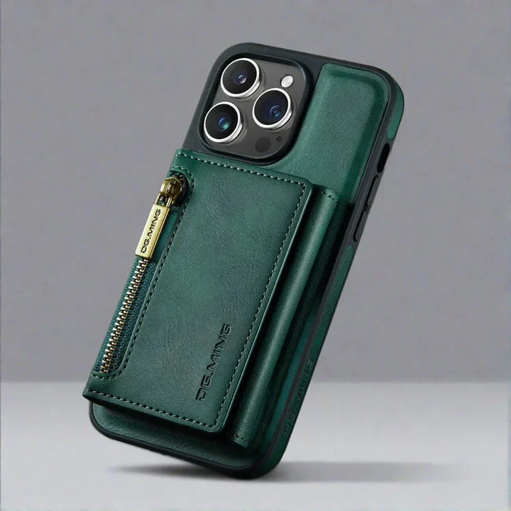 Skanto | RFID iPhone Lommebok | Avtakbar Magnetisk Lær Bilmontering Støtsikkert Etui