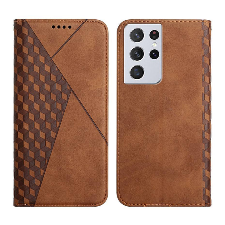 Skanto | Rombe mønster lommebokdeksel for Samsung Galaxy S21/S20