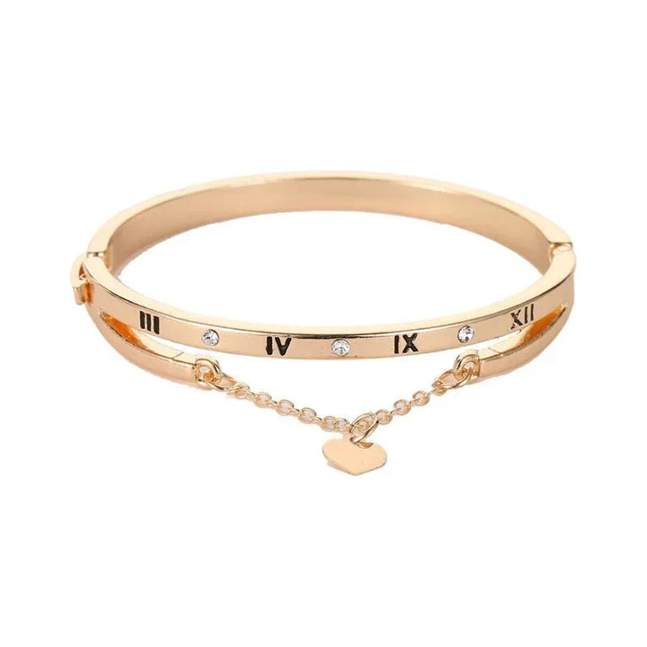 Skanto | Romersk Tall Hjerte Dangler Armbånd