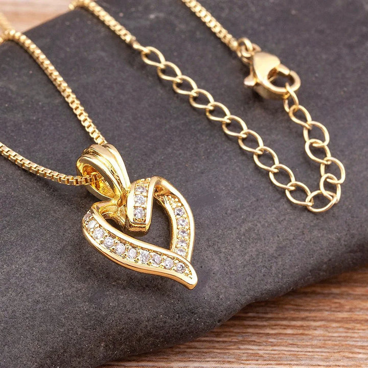 Skanto | Romantisk Diamant Hjerte Anheng Halskjede