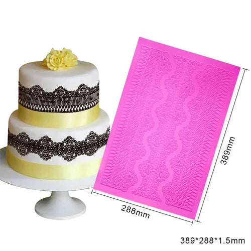 Rose Flower Lace Mold Kakekantdekorasjon Fondant Baking Dekorering | Skanto