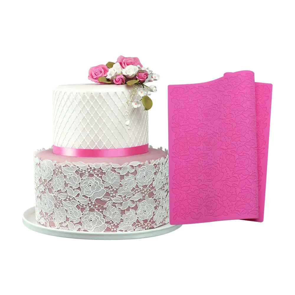 Rose Flower Lace Mold Kakekantdekorasjon Fondant Baking Dekorering | Skanto