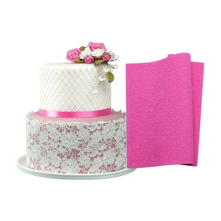 Rose Flower Lace Mold Kakekantdekorasjon Fondant Baking Dekorering | Skanto