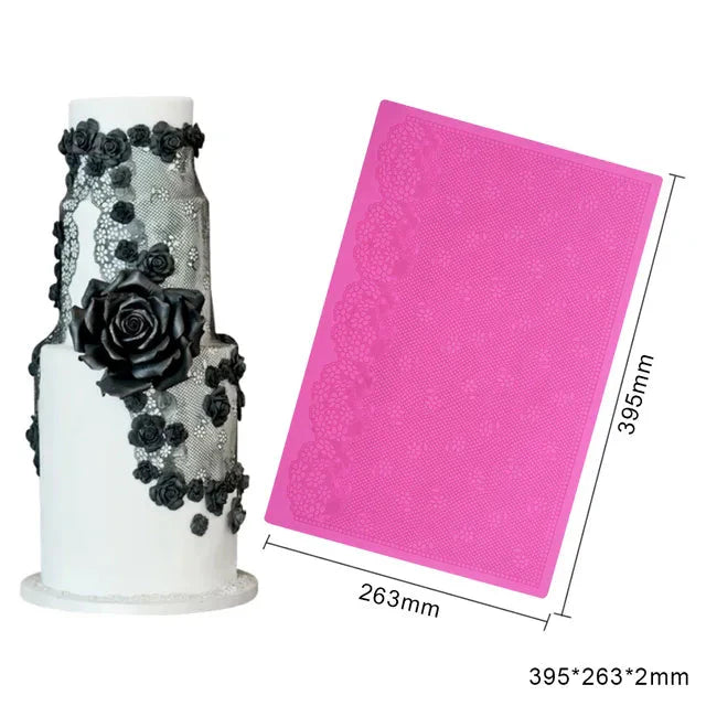 Rose Flower Lace Mold Kakekantdekorasjon Fondant Baking Dekorering | Skanto