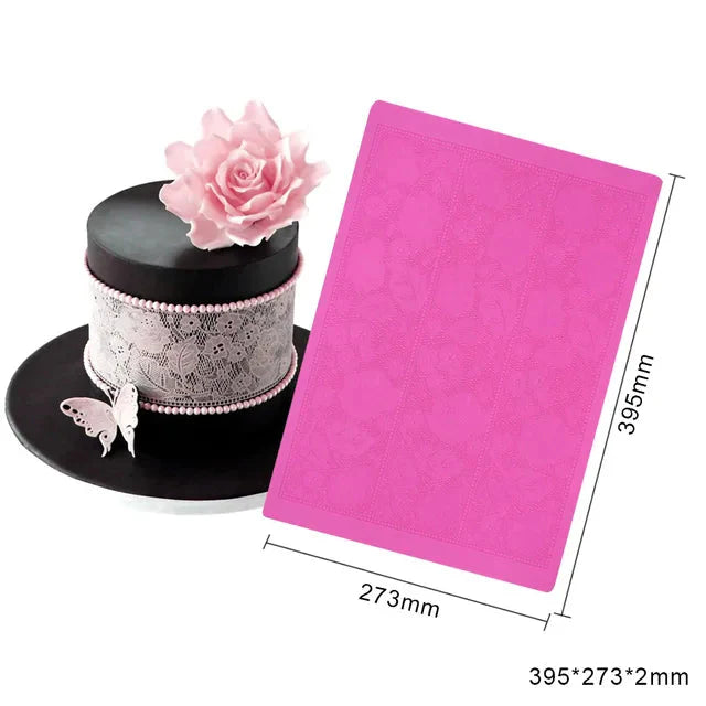 Rose Flower Lace Mold Kakekantdekorasjon Fondant Baking Dekorering | Skanto