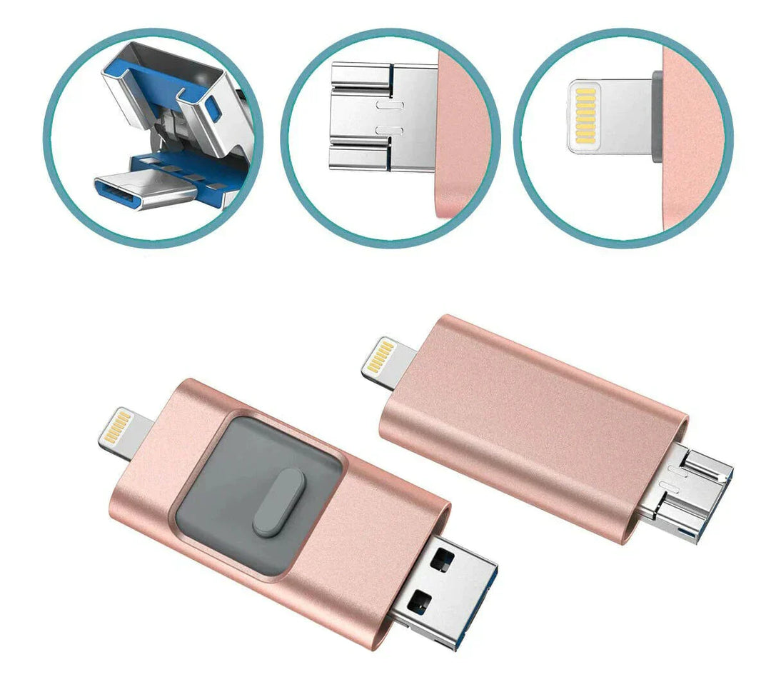Skanto | DataFlex 4-i-1 Minnepinne – USB-lagring for telefon, nettbrett og PC