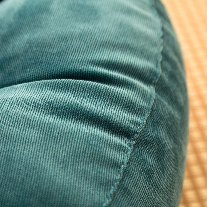 Rund Corduroy Solid Tuftet Tykke Pute for Komfort | Skanto