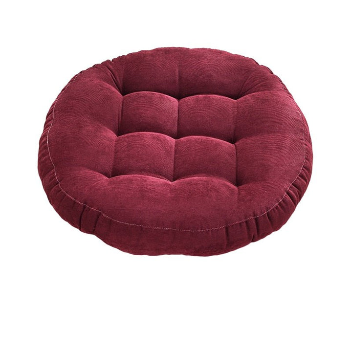 Rund Corduroy Solid Tuftet Tykke Pute for Komfort | Skanto