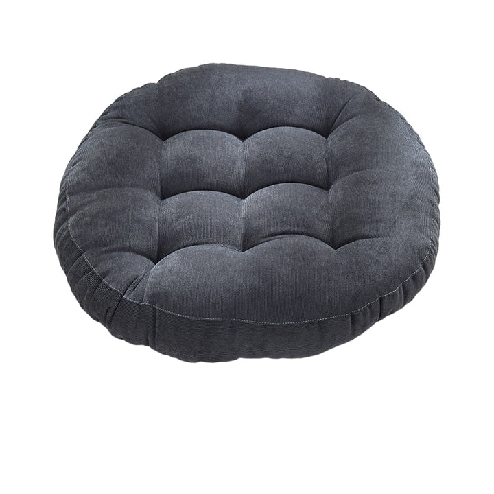 Rund Corduroy Solid Tuftet Tykke Pute for Komfort | Skanto