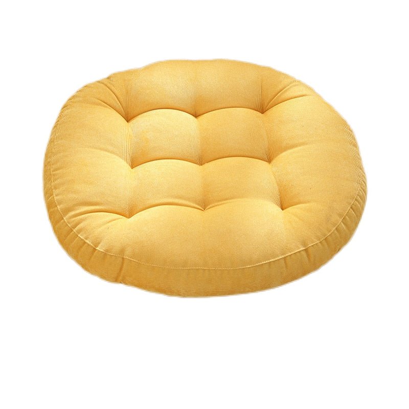 Rund Corduroy Solid Tuftet Tykke Pute for Komfort | Skanto