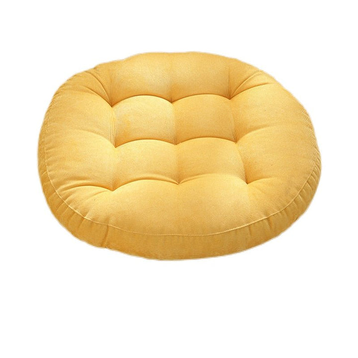 Rund Corduroy Solid Tuftet Tykke Pute for Komfort | Skanto