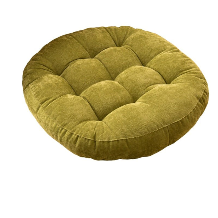 Rund Corduroy Solid Tuftet Tykke Pute for Komfort | Skanto