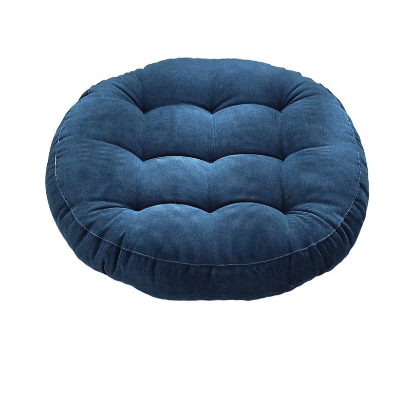 Rund Corduroy Solid Tuftet Tykke Pute for Komfort | Skanto