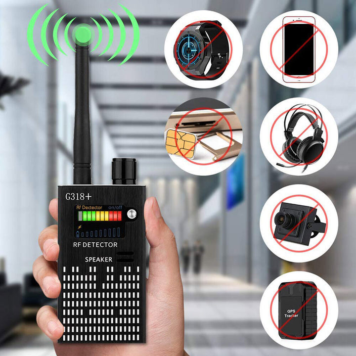 Spy Signal Bug Detector, HF Detector, Hidden Camera, Laser Lens, GSM GPS Enhetsfinner