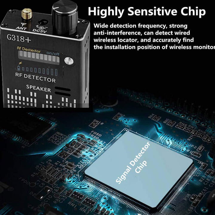 Spy Signal Bug Detector, HF Detector, Hidden Camera, Laser Lens, GSM GPS Enhetsfinner