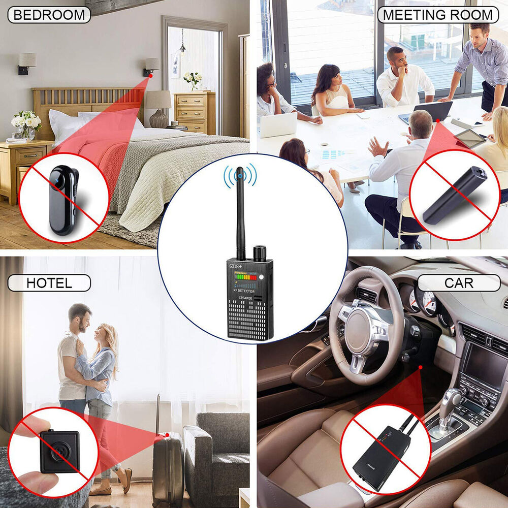 Spy Signal Bug Detector, HF Detector, Hidden Camera, Laser Lens, GSM GPS Enhetsfinner