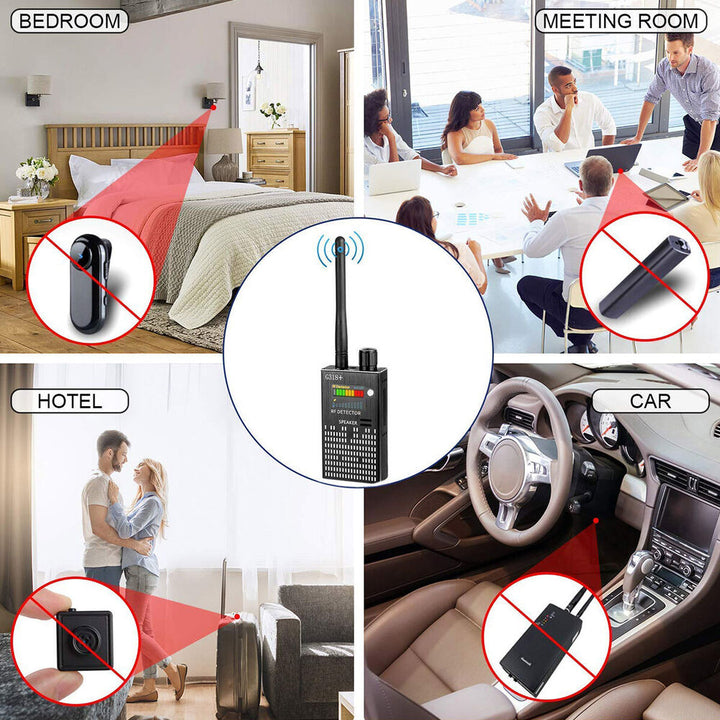 Spy Signal Bug Detector, HF Detector, Hidden Camera, Laser Lens, GSM GPS Enhetsfinner